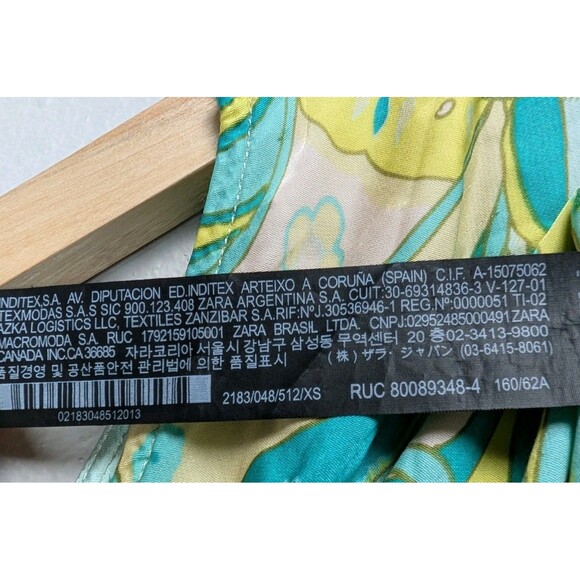 Zara Sea Green Multicolor Viscose A Line Midi Skirt XS - Picture 5 of 6